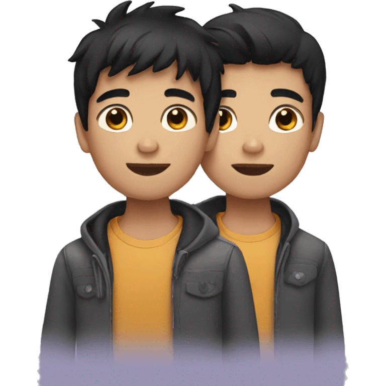 two boys with black hair emoji