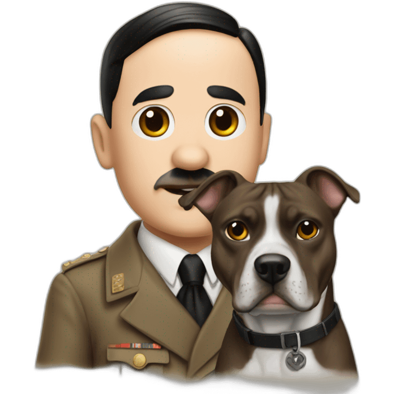 adolf hitler petting a pitbull emoji