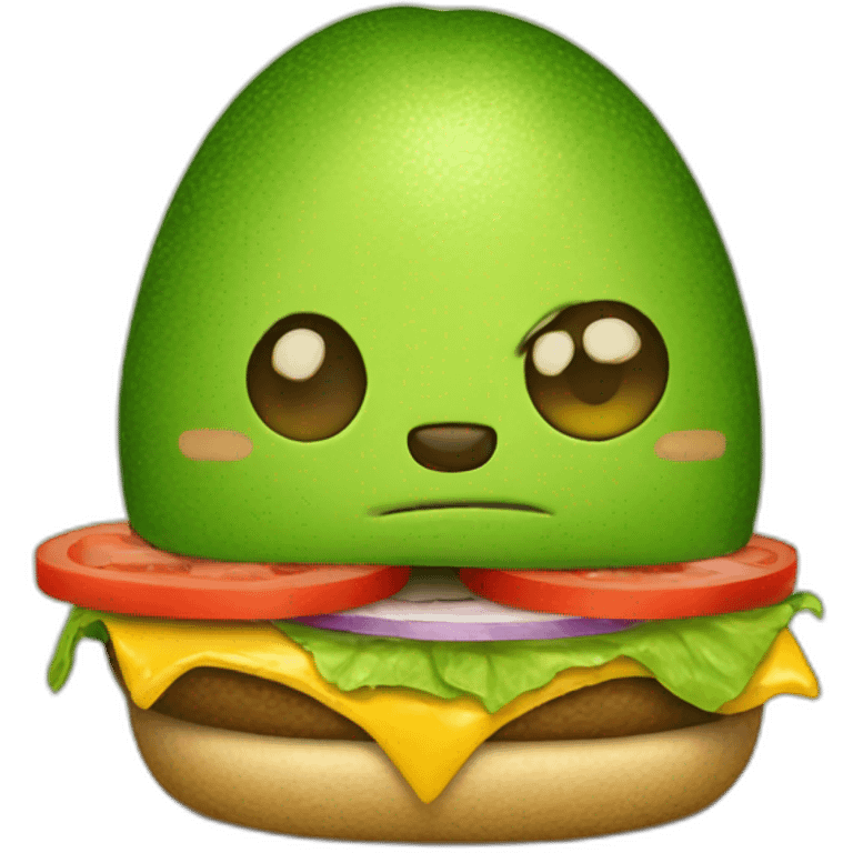 Avocado eating burger emoji