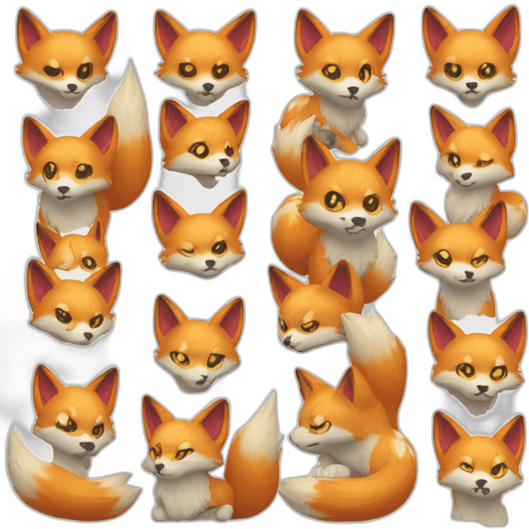 Kitsune plusieurs queue emoji