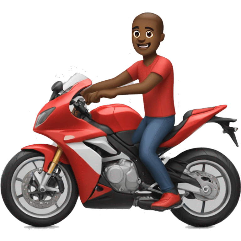 Guy on a red sports bike emoji