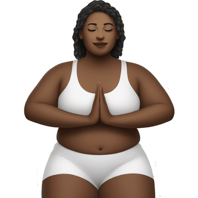 Plus size white woman doing yoga emoji