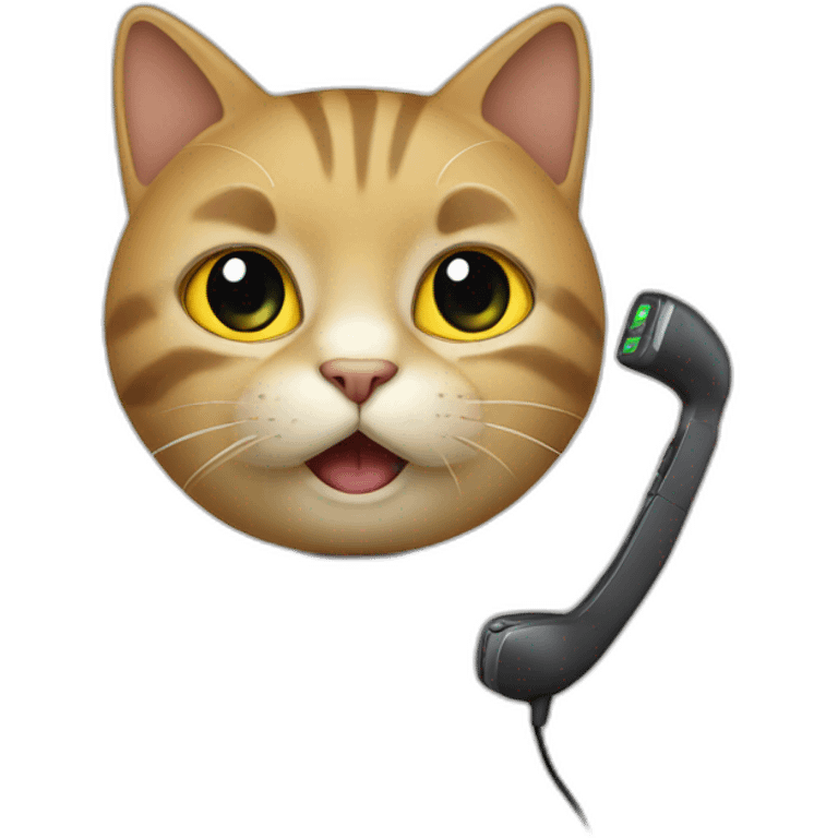 un chat qui téléphone emoji