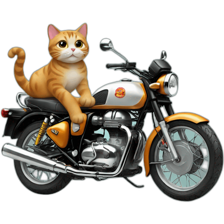 Cat on royal enfield bike emoji