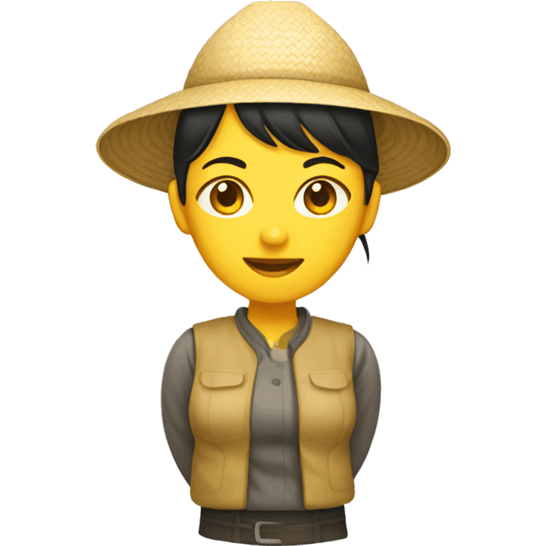 yellow asian female rice farmer emoji