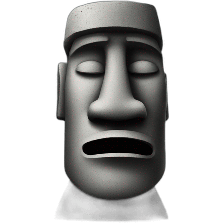 moai statue looking left performing hat tipping gesture emoji