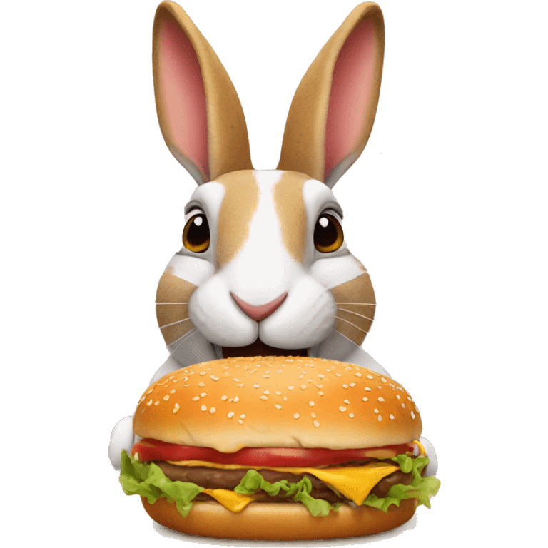 Rabbit eating a burger  emoji