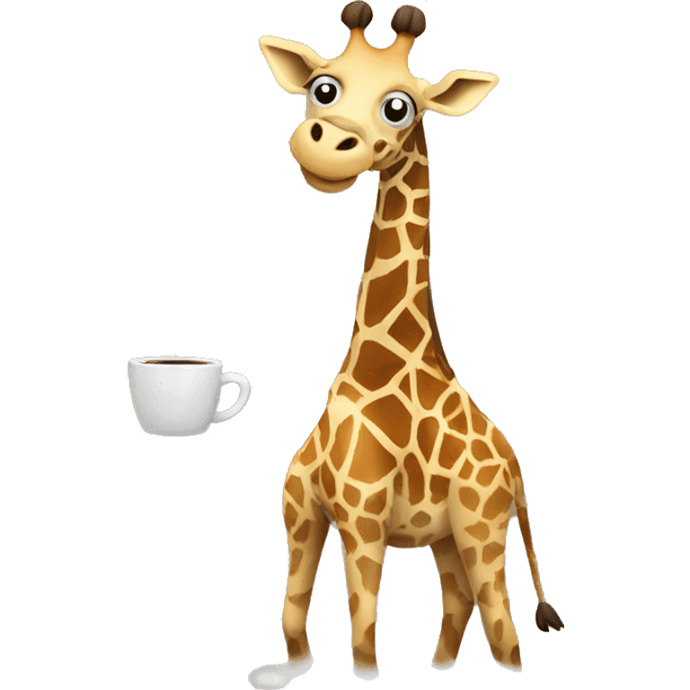 giraffe sipping coffee  emoji