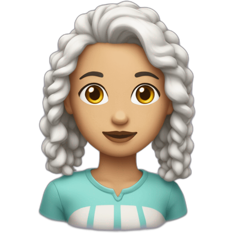 Una chica con pelos duros emoji