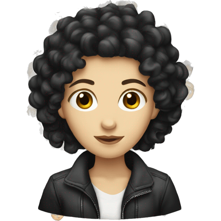 WHITE GIRL WITH CURLY BLACK HAIR emoji