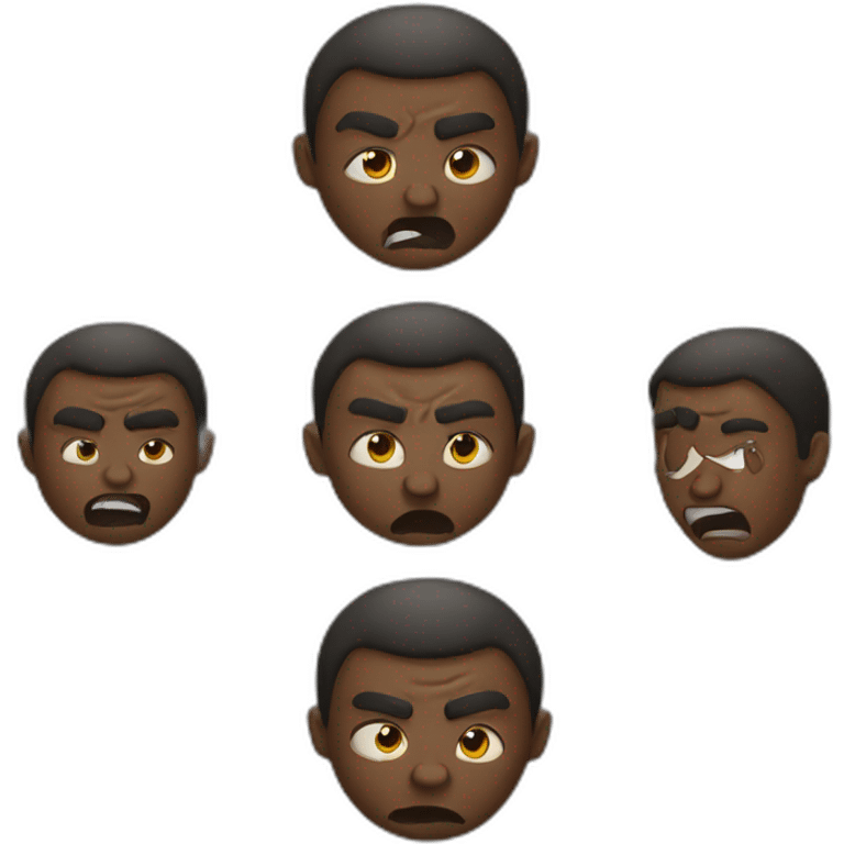 a black man showing is angry emoji