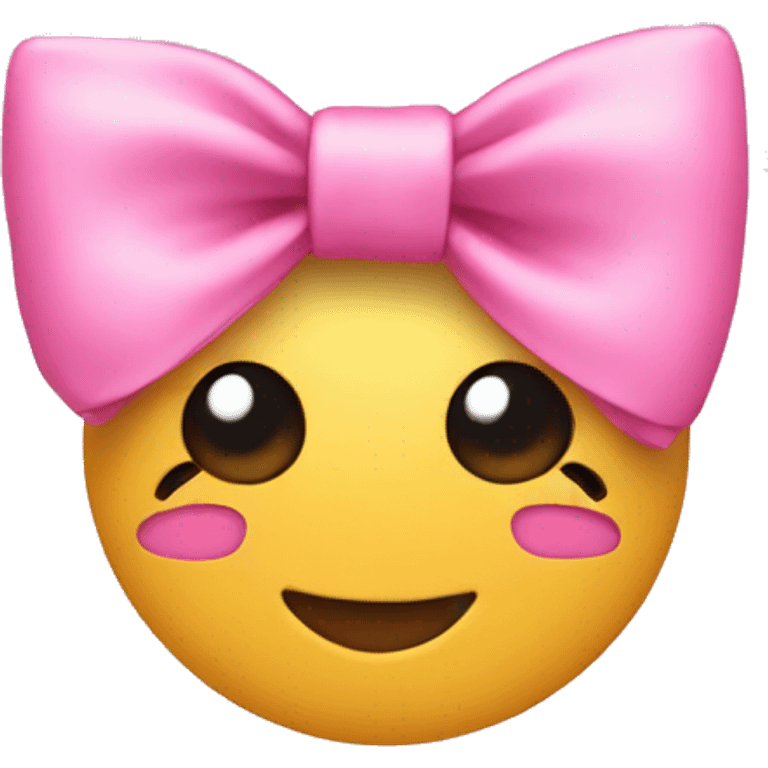 Emoji with pink bows emoji