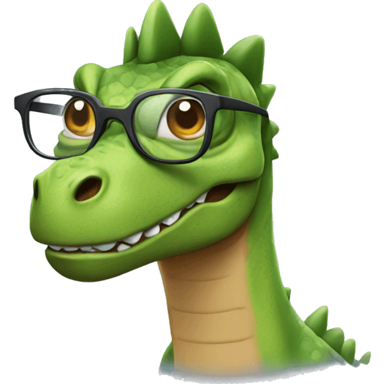 Dinosaur with glasses emoji