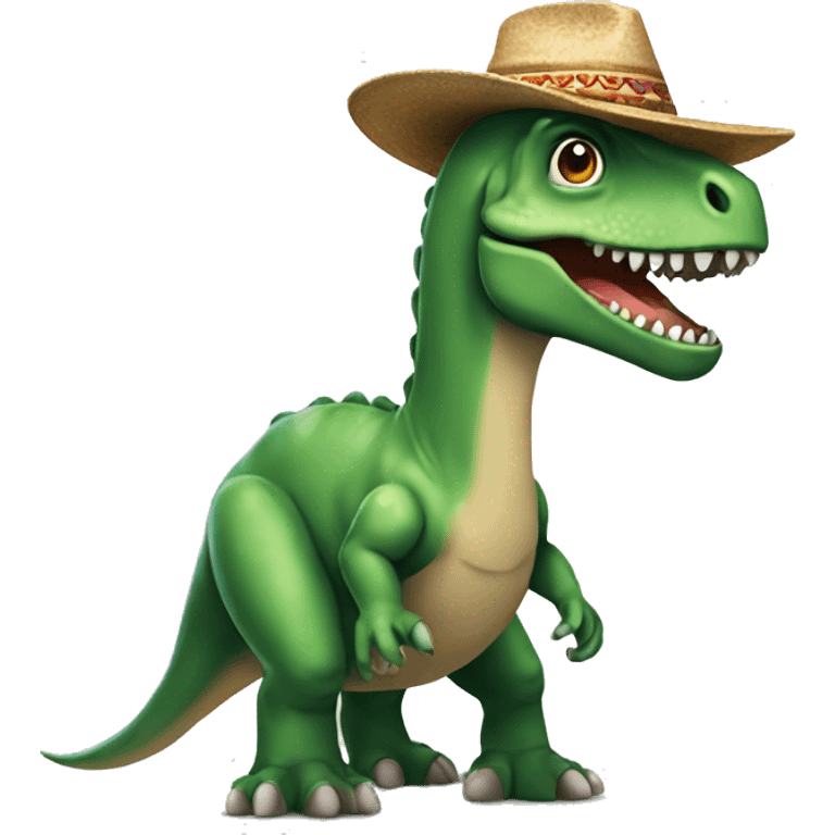 Dinosaure avec sombrero  emoji