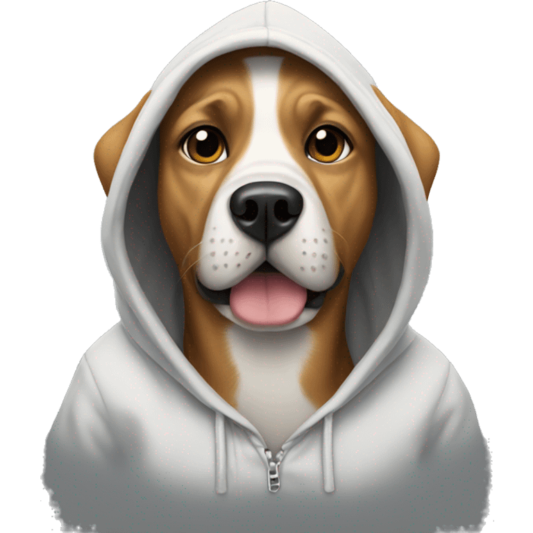 Dog wearing a hoodie emoji