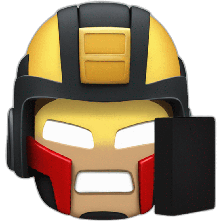 judge dredd with large clapperboard visor emoji