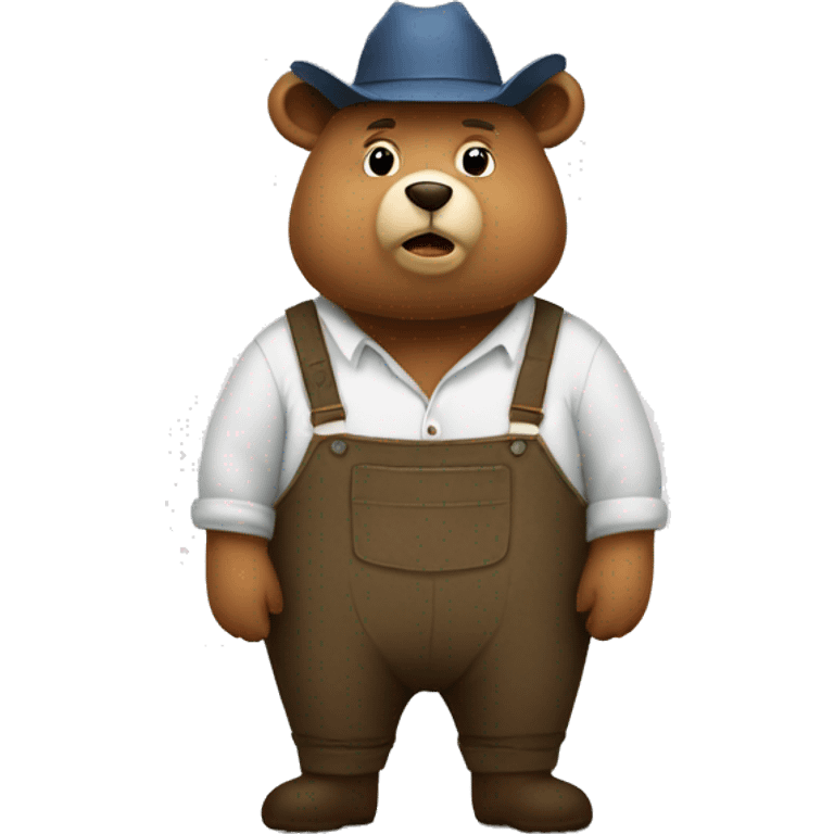 fat bear as a farmer emoji