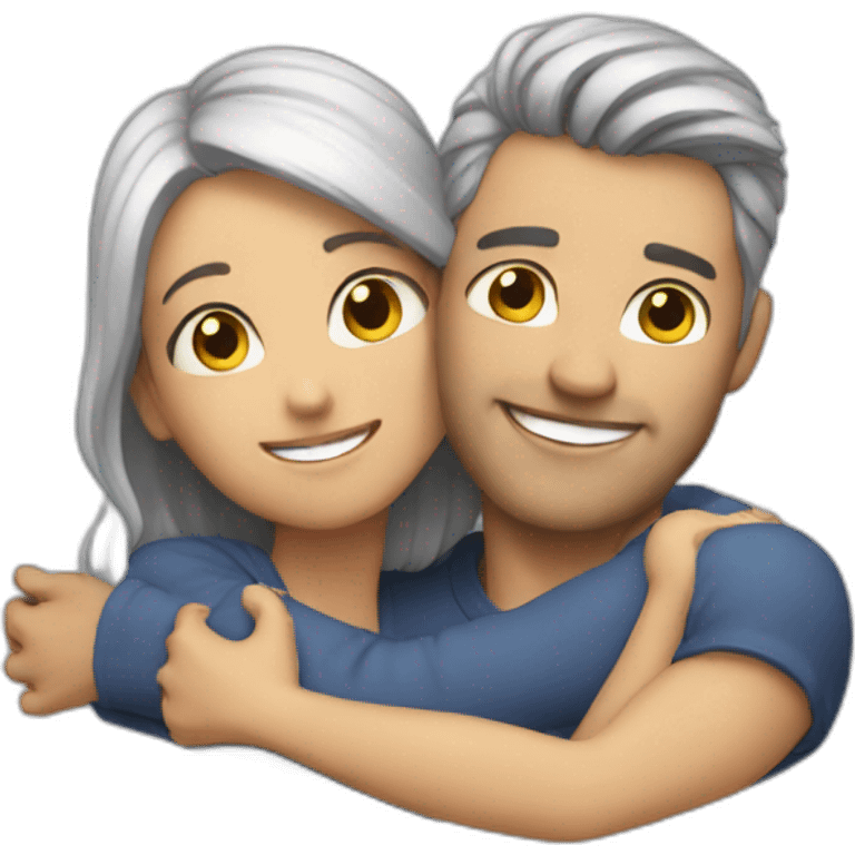 Hug couple emoji