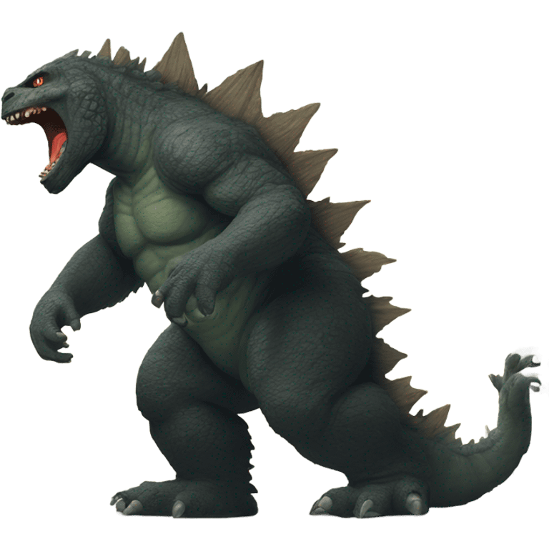 Godzilla fighting Bigfoot  emoji