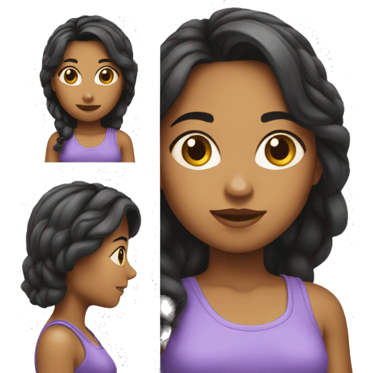 Menina cabelo cacheado emoji