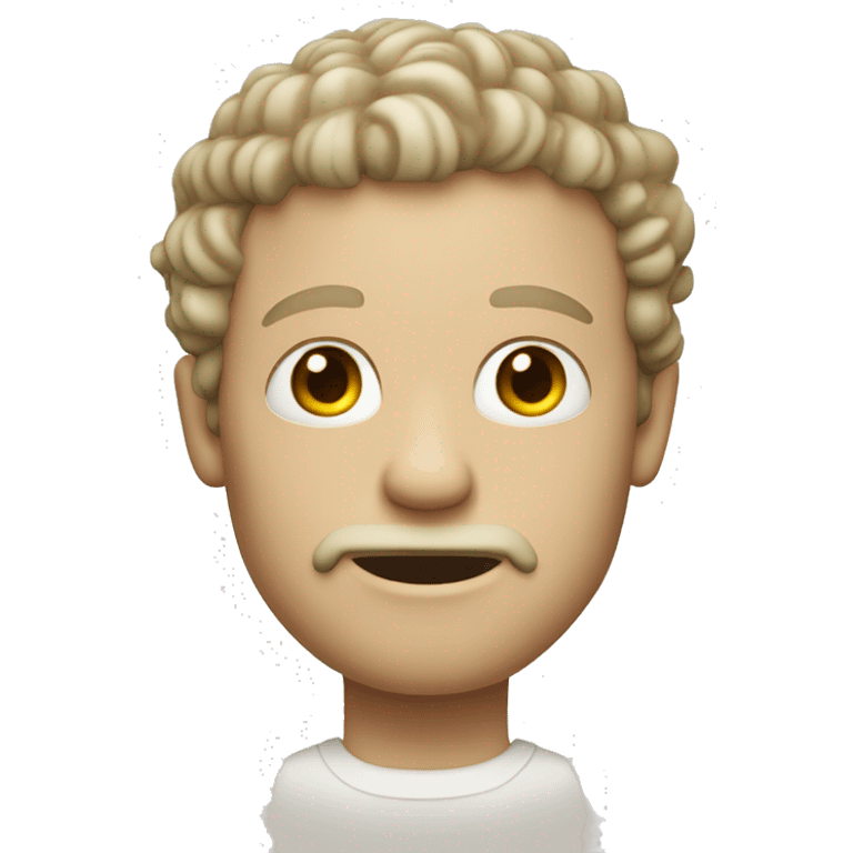 pale man with curly short hair and goatee emoji