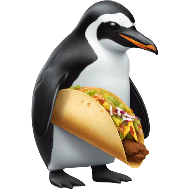 penguin holding taco bell emoji