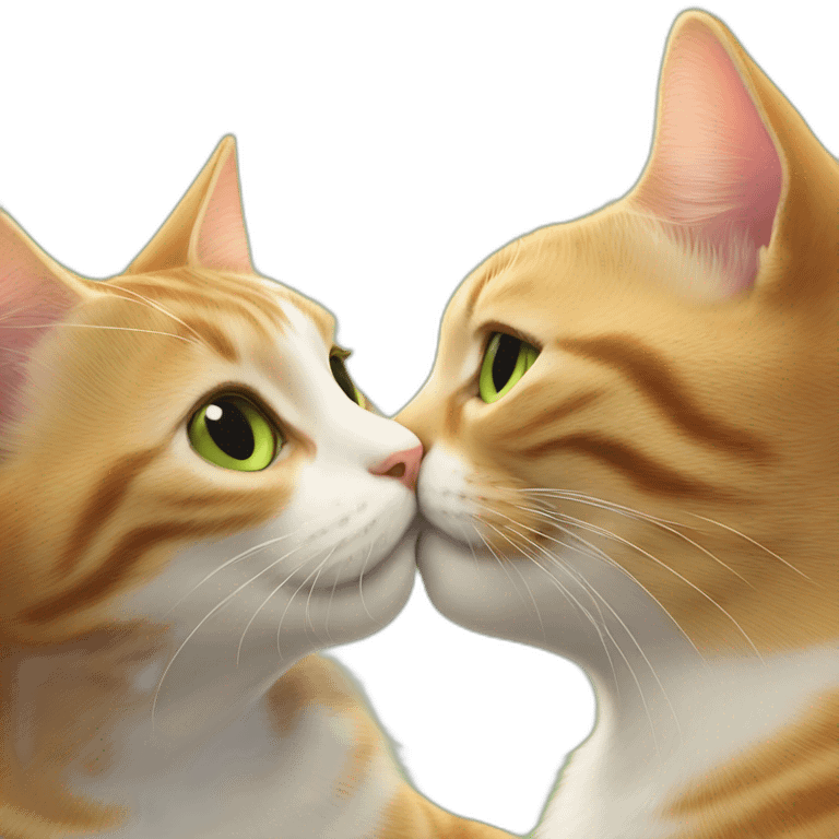 cat kisses cat emoji