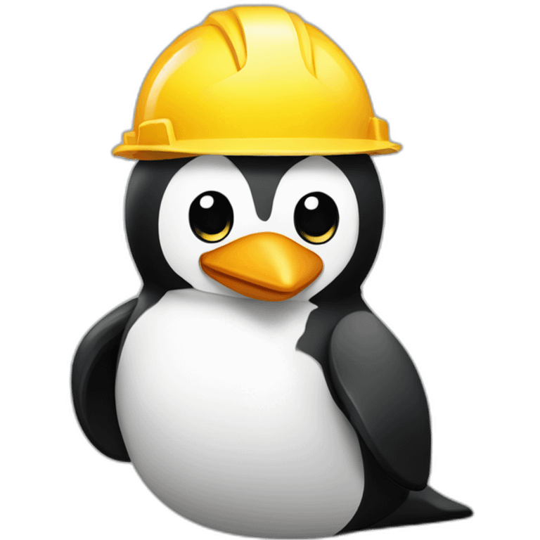 Pinguim em uma construção emoji