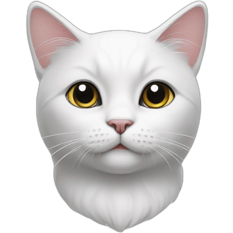 white cat with black ears emoji