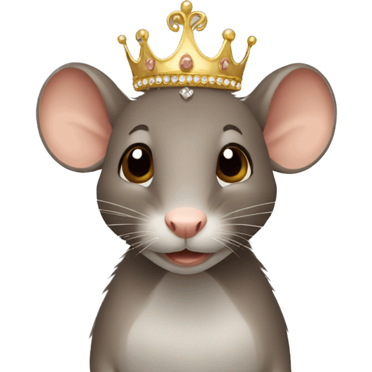 brown rat weaing a tiara emoji