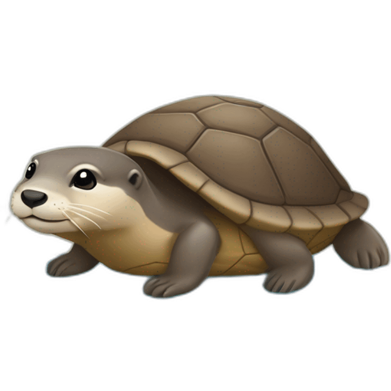 une loutre sur une tortue emoji