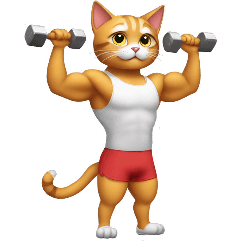 Cat lifting weights  emoji