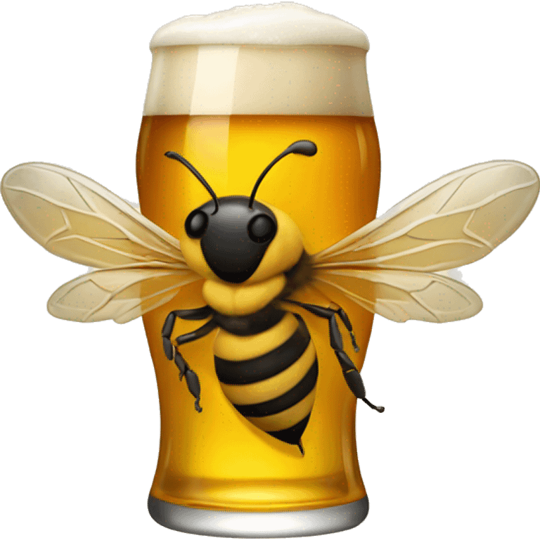 Bee with a beer emoji