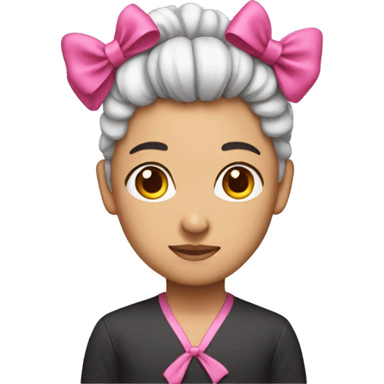 asian with pink bow in hair emoji