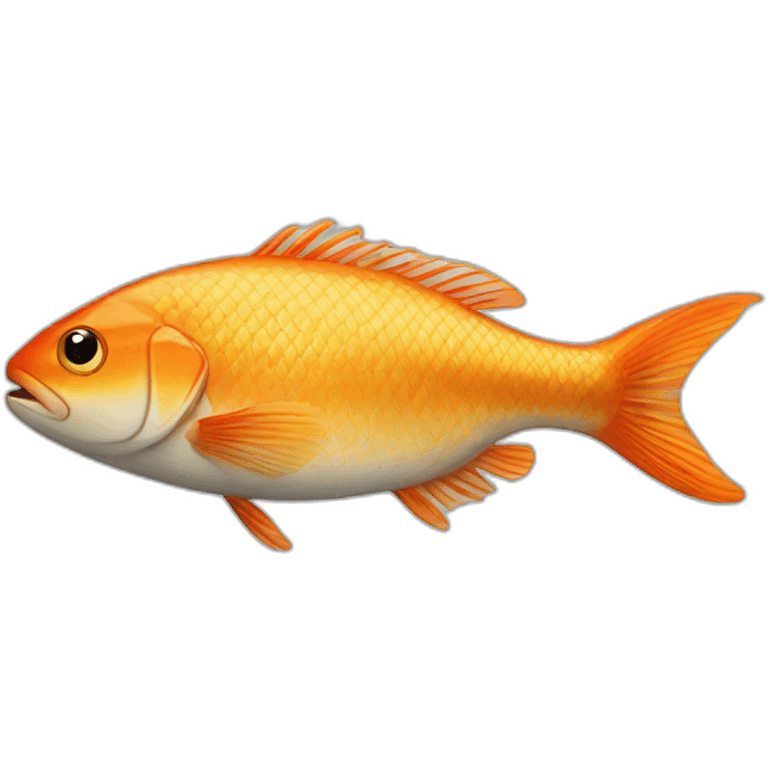 a fish that doesn't fit in the frying pan it is in emoji