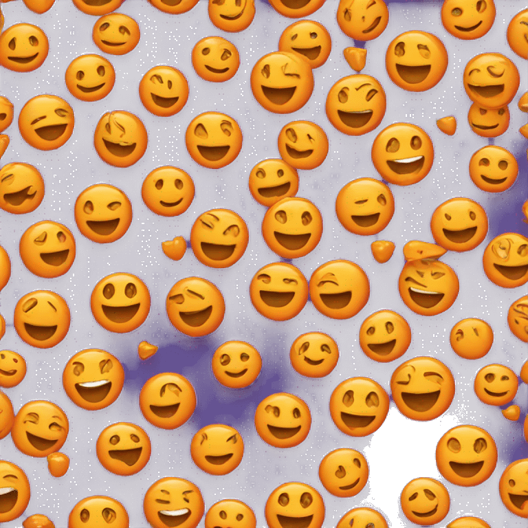 Happy face with orange emoji