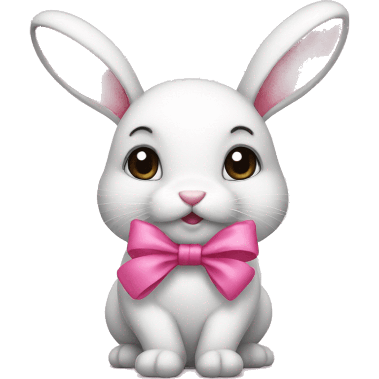 Bunny with pink bow  emoji