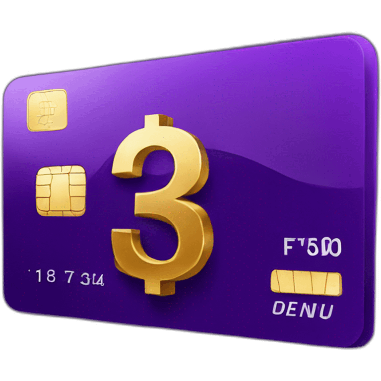 Dark Purple Credit card with huge golden euro sign emoji