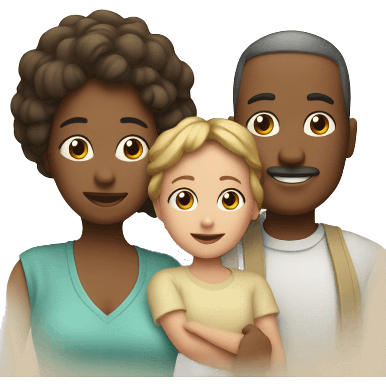 familia papa, mama, tía, hijo y 1 hermano emoji