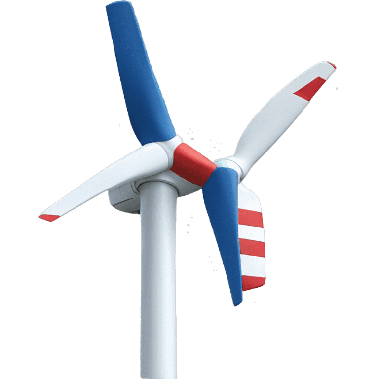 Wind turbine in usa flag colors emoji