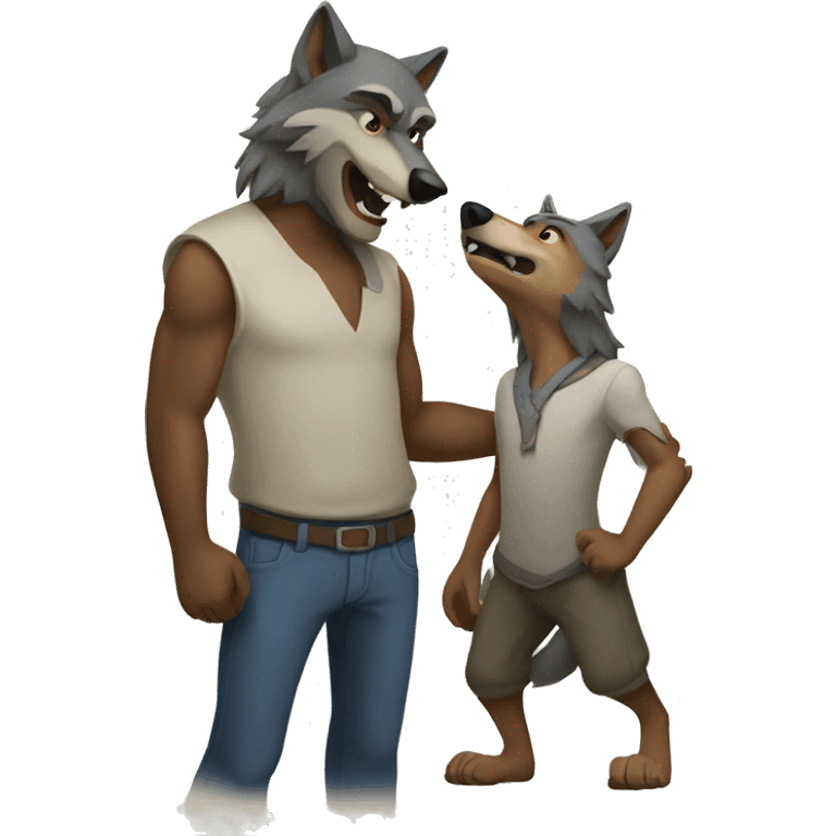 Wolf-mother and wolf-father emoji