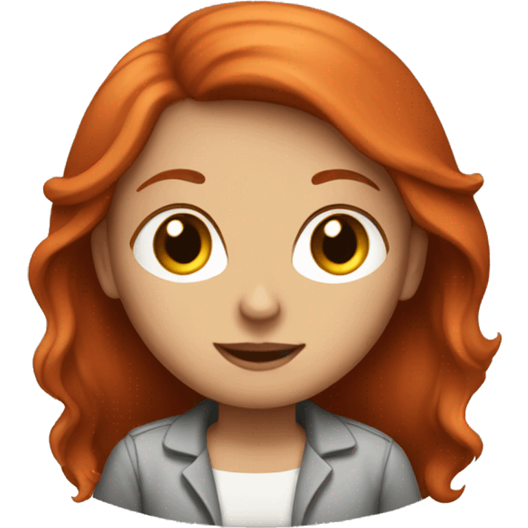 A red-haired girl with a MacBook  emoji