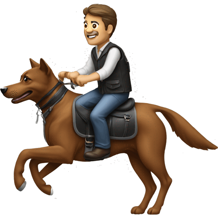 a man riding dog emoji