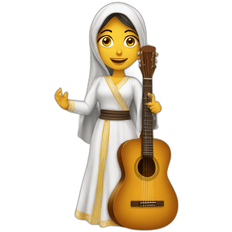 Arabe femme qui fait de la guitare emoji