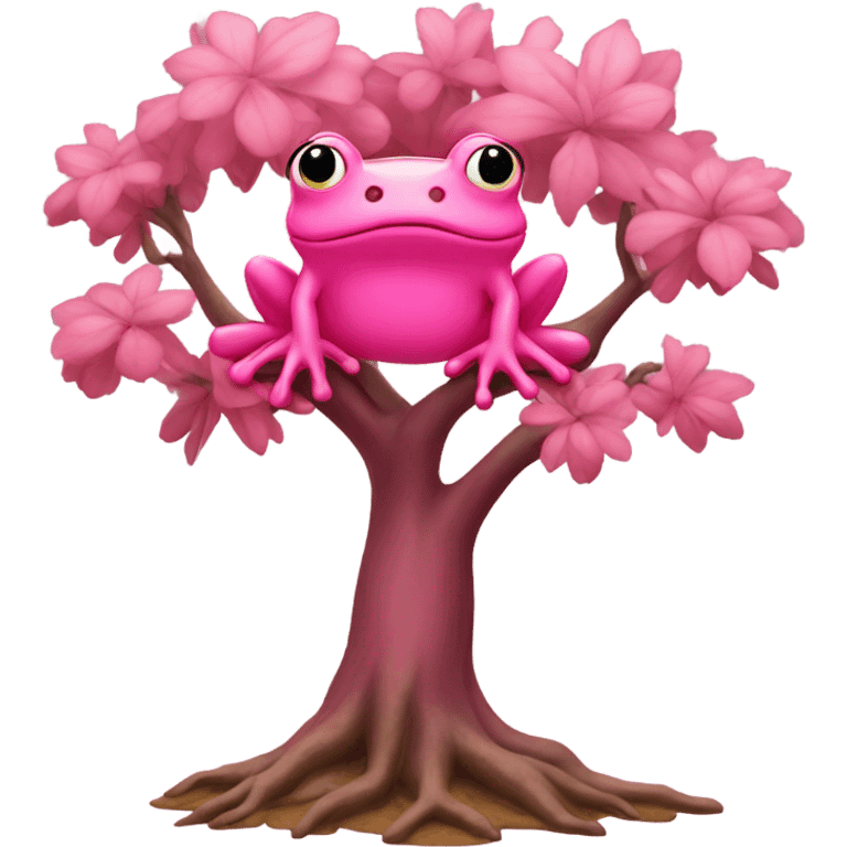 Pink frog tree emoji