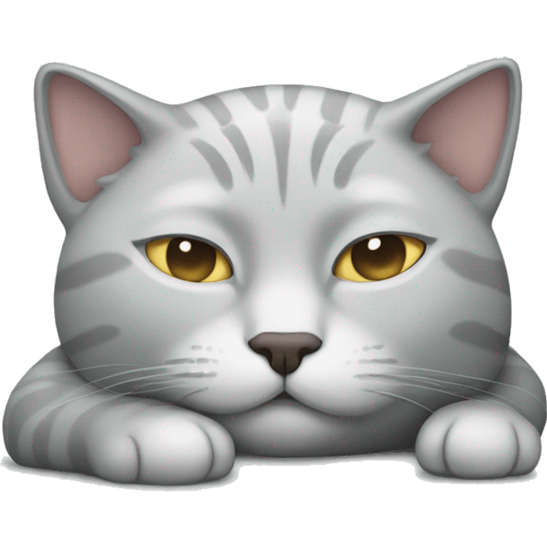 light grey cat sleeping emoji