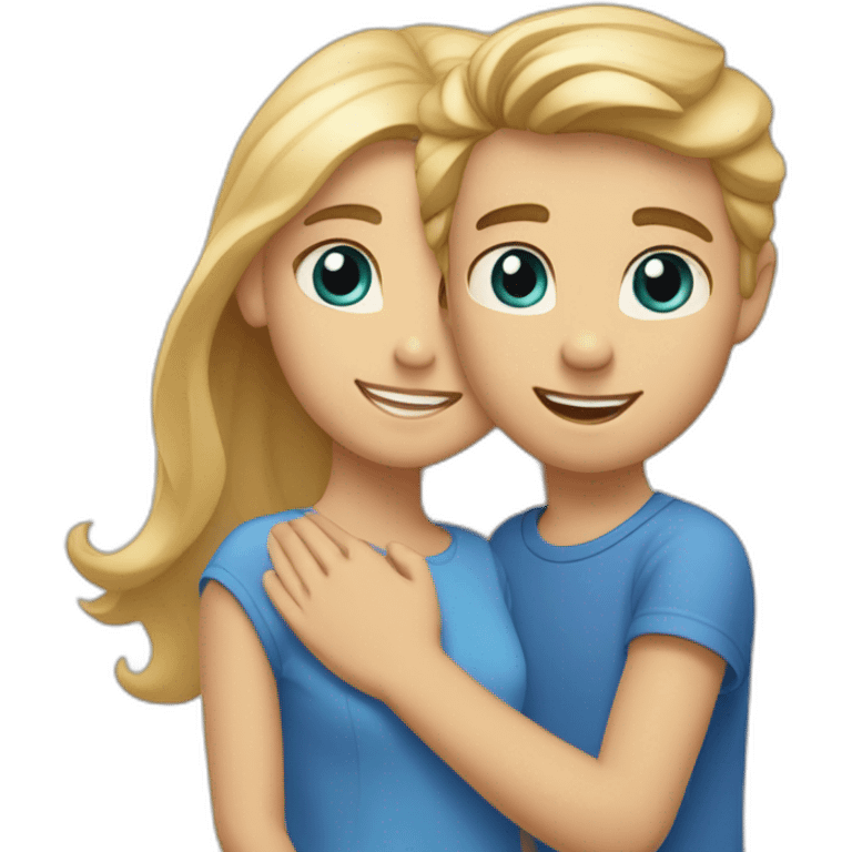 “blonde girl with tan skin and blue eyes holding hands with boy with light brown hair and hazel eyes” emoji