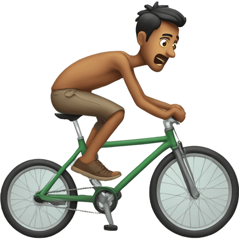 Skinny Indian man falling off bike emoji