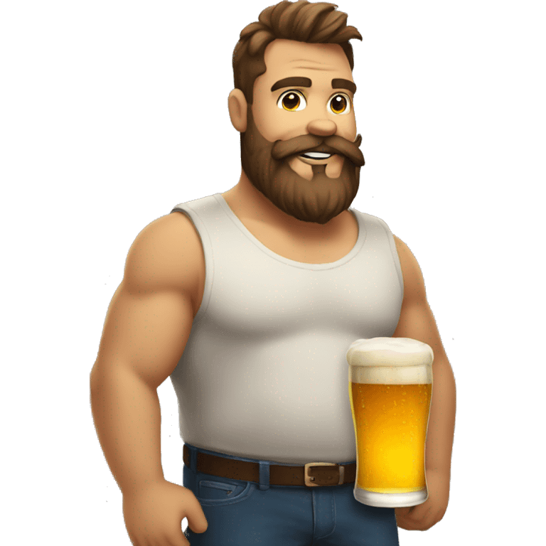 Big guy, beard , beer emoji