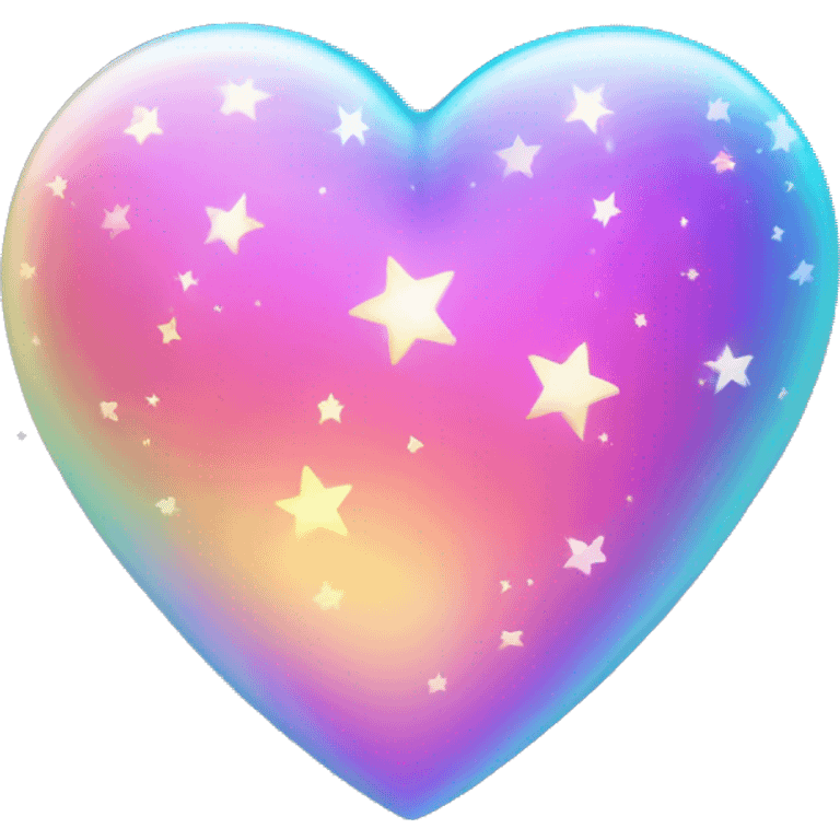 Iridescent heart with stars emoji